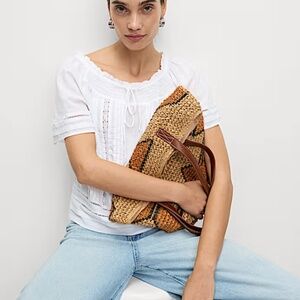 Pure Cotton Embroidered Tie Neck Top